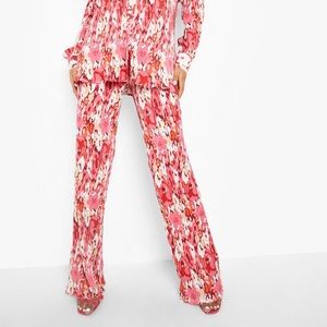 Boohoo TALL Plisse Printed Pant Set
